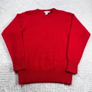 Vintage Gap Clothing Co Sweater Men S Red Shetland Wool Crew Made In England 80s